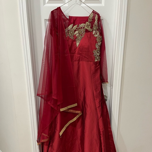 Red Anarkali - Picture 1 of 2